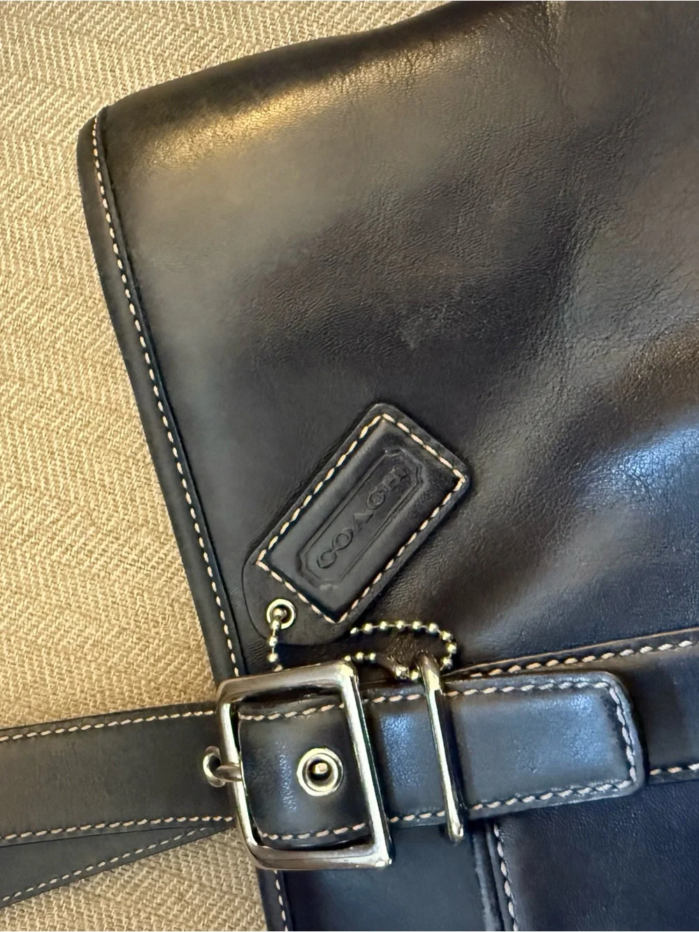 VINTAGE Coach Black Leather Hampton Tote - price reduced! - Picture 9 of 10